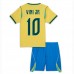 Brasil Vinicius Junior #10 Hjemmedraktsett Barn VM 2026 Korte ermer (+ Korte bukser)